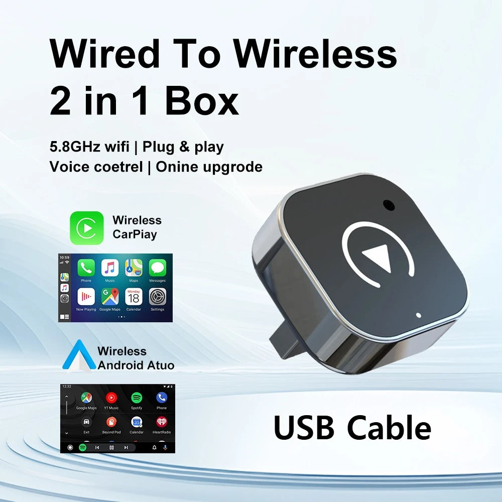 Wireless CarPlay & Android Auto Adapter - Plug & Play