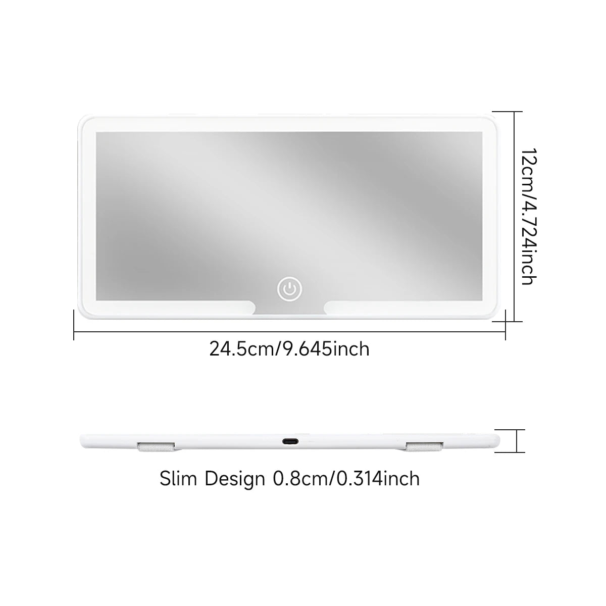 DriveForce LED Car Vanity Mirror- Rechargeable & Ultra Clear