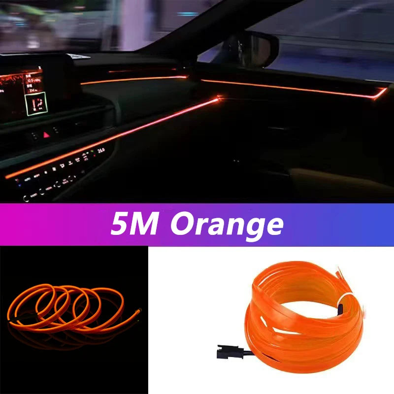Car LED Ambient Light Strip - USB Neon Interior Lighting Kit (5M)