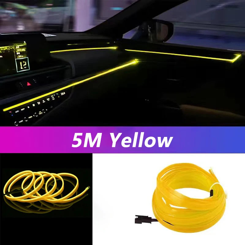 Car LED Ambient Light Strip - USB Neon Interior Lighting Kit (5M)