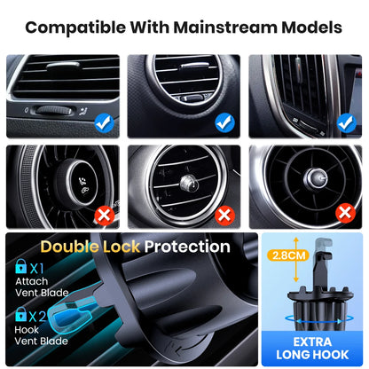 MagSafe Magnetic Car Phone Holder- 360° Dashboard & Air Vent Mount