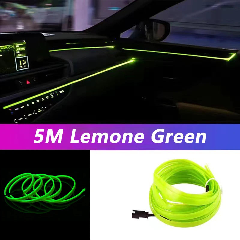 Car LED Ambient Light Strip - USB Neon Interior Lighting Kit (5M)