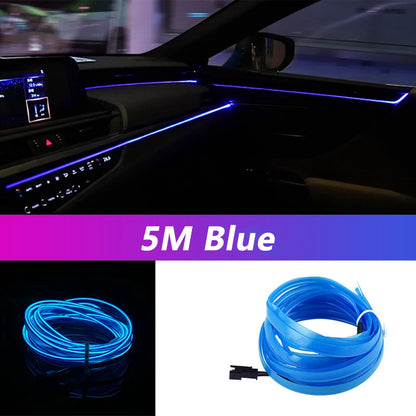 Car LED Ambient Light Strip - USB Neon Interior Lighting Kit (5M)