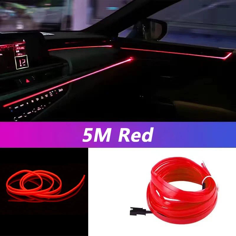 Car LED Ambient Light Strip - USB Neon Interior Lighting Kit (5M)