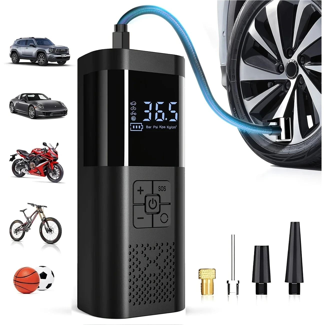 Portable Wireless Tire Inflator-150 PSI Air Compressor with Digital Display