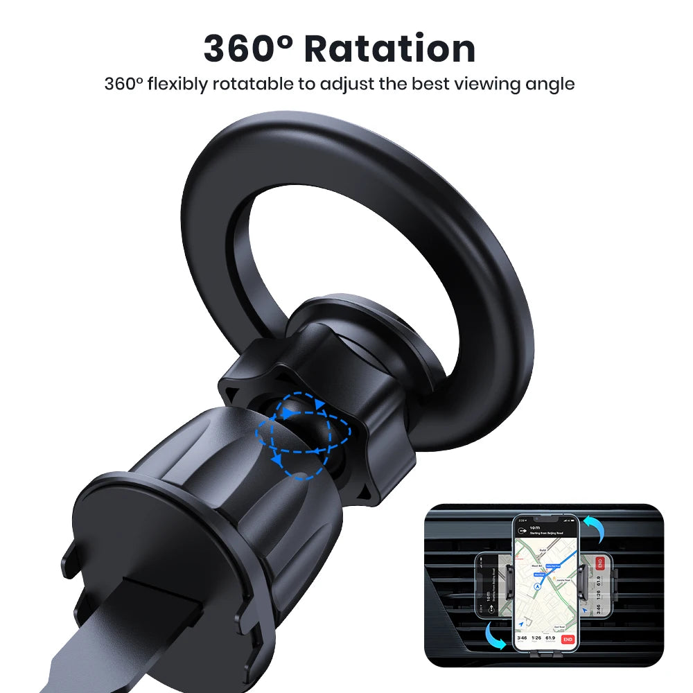 MagSafe Magnetic Car Phone Holder- 360° Dashboard & Air Vent Mount