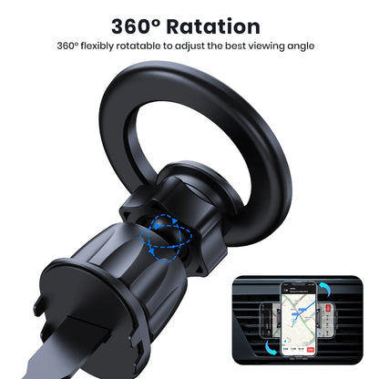 MagSafe Magnetic Car Phone Holder- 360° Dashboard & Air Vent Mount