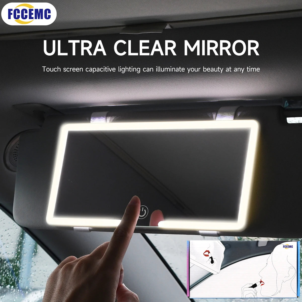 DriveForce LED Car Vanity Mirror- Rechargeable & Ultra Clear