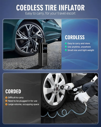 Portable Wireless Tire Inflator-150 PSI Air Compressor with Digital Display