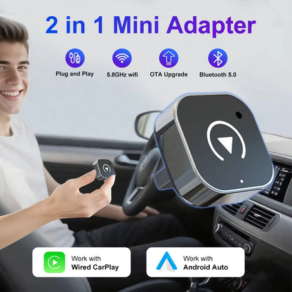 Wireless CarPlay & Android Auto Adapter - Plug & Play