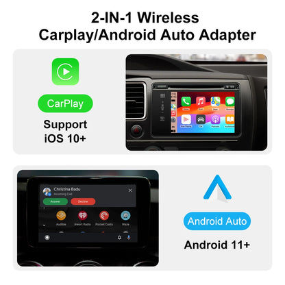 Wireless CarPlay & Android Auto Adapter - Plug & Play